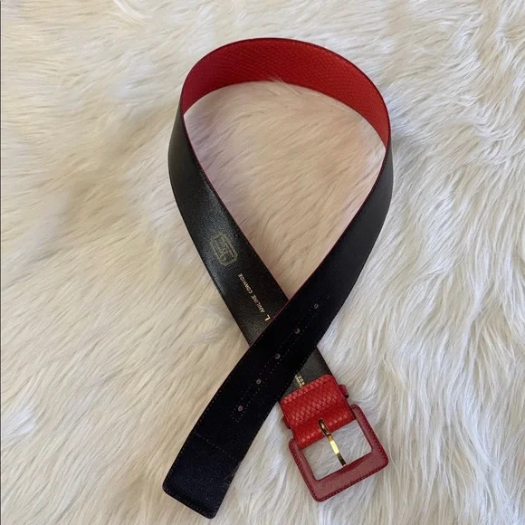 Christian Dior Vibrant Red Textured Aniline Cowhide Leather Belt Size L - Picture 9 of 14